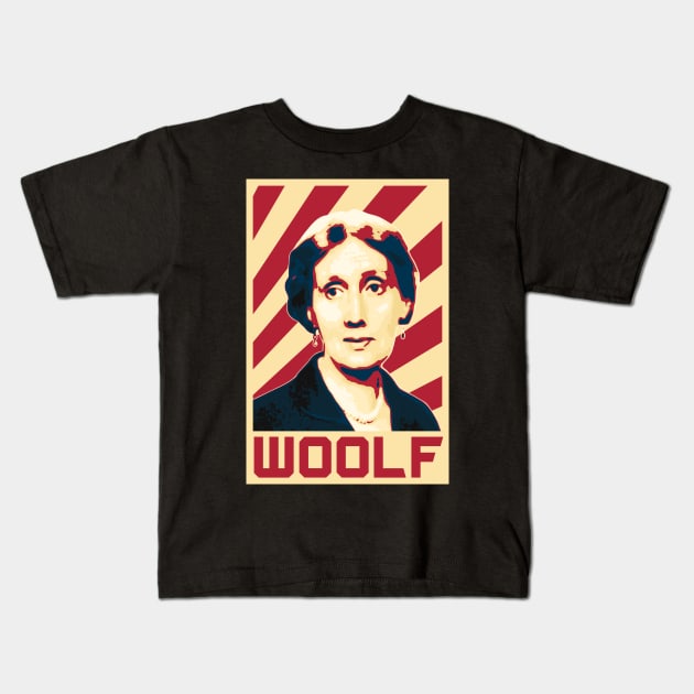 Virginia Woolf Retro Kids T-Shirt by Nerd_art